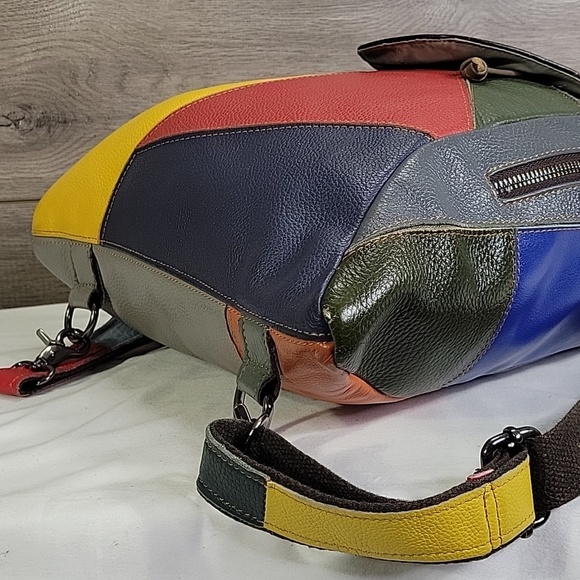 AmeriLeather Betsy Multicolor Backpack Tote Shoulder Bag